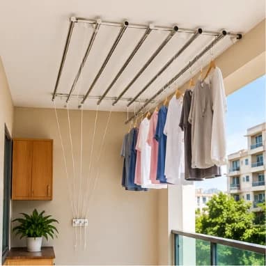 Ceiling Cloth Hangers in a home setting